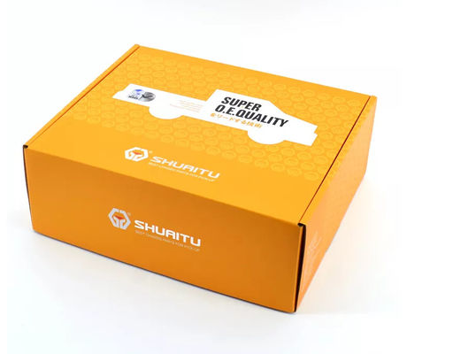 Pièces d'auto de CMYK empaquetant le papier de boîte vernissant le LOGO fait sur commande orange BSCI