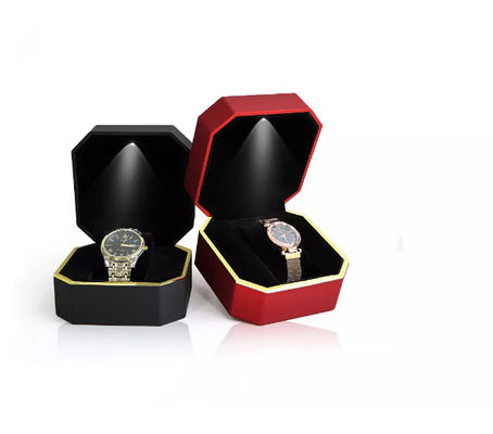 Boîte de montre menée faite main de boîte d'emballage de montre-bracelet d'octogone d'OEM