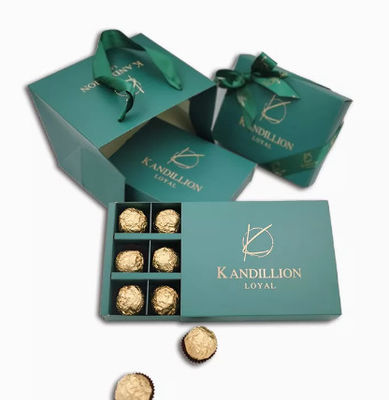 Boîte-cadeau de papier de chocolat de Pantone de panneau d'ivoire de boîte douce d'emballage d'OEM