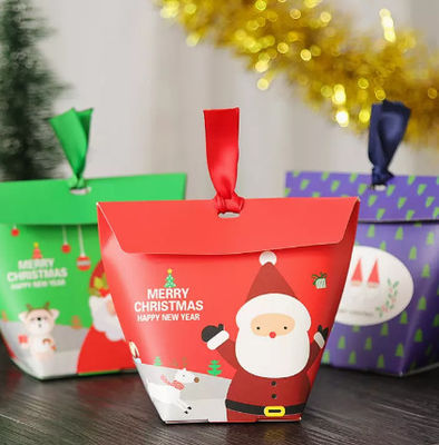 boîte de papier Santa Claus Printing à sucrerie de cadeau de Noël de 6*6*10cm