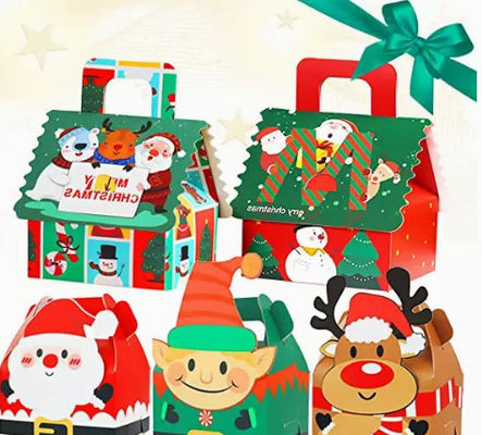 Gravure imprimant la boîte d'ornement de Noël des boîte-cadeau 12*10cm de carton de Noël