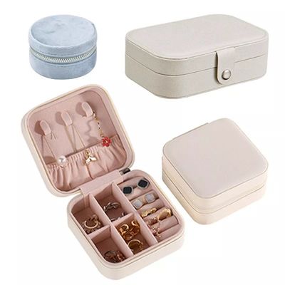 Cuir sulfurisé d'unité centrale de petites de boîte à bijoux d'ODM boucles d'oreille portatives de goujon