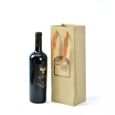 Sac marqué de cadeau de bouteille d'alcool de vin de whiskey de boisson alcoolisée de caisses d'emballage de carton avec des poignées