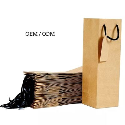 Sac marqué de cadeau de bouteille d'alcool de vin de whiskey de boisson alcoolisée de caisses d'emballage de carton avec des poignées