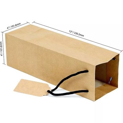 Sac marqué de cadeau de bouteille d'alcool de vin de whiskey de boisson alcoolisée de caisses d'emballage de carton avec des poignées