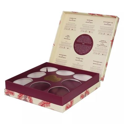 Le boîte-cadeau de papier de carton de rectangle, boîte Cutomized à thé de 9 compartiments classe