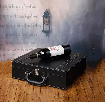 Graver fait main de boîte-cadeau de bouteille de vin de BRANDY Wine Packaging Boxes de WHISKEY