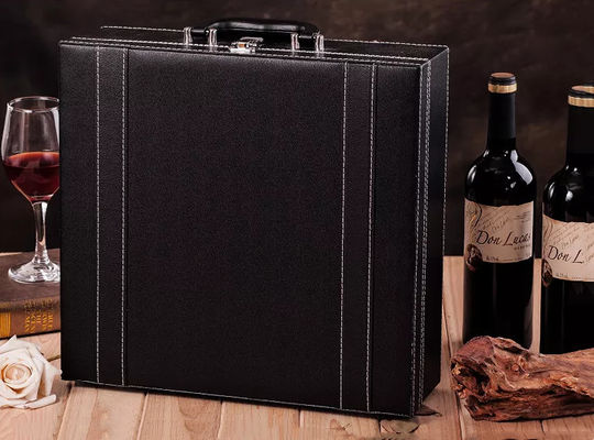 Graver fait main de boîte-cadeau de bouteille de vin de BRANDY Wine Packaging Boxes de WHISKEY