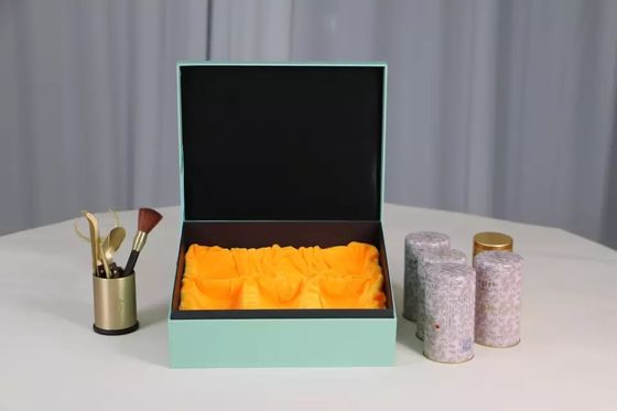 Boîte de rangement de estampillage/gravante en refief de thé, boîtes faites sur commande de carton avec l'étain en métal