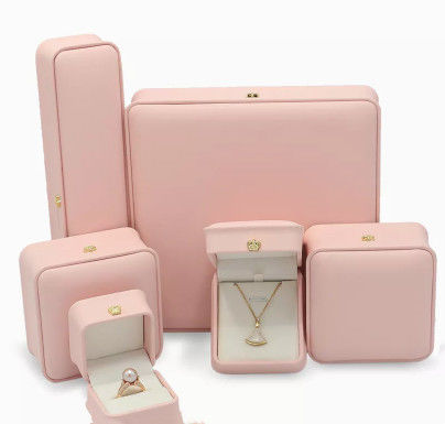 Boîtes à bijoux en cuir de velours de boîte d'emballage de bijoux de PMS biodégradables