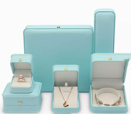 Boîtes à bijoux en cuir de velours de boîte d'emballage de bijoux de PMS biodégradables
