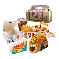Boîtes à emporter adaptées aux besoins du client par Taco à nourriture de carton de papier d'emballage de boîte d'emballage alimentaire