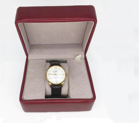 Boîte en cuir environnementale d'unité centrale gravant l'ODM en refief de luxe de caisse de cadeau de montre