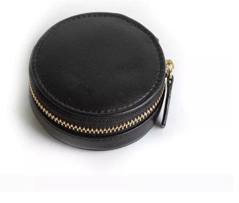 QC en cuir Mini Jewelry Box With Zipper Deboss de boîte d'unité centrale de minimaliste