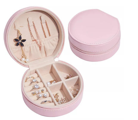 Boîte de rangement multifonctionnelle ISO9001 de boucle d'oreille de boîte à bijoux de velours d'OEM petite