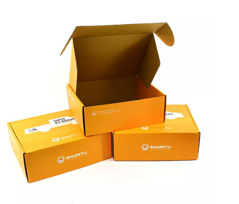 Pièces d'auto de CMYK empaquetant le papier de boîte vernissant le LOGO fait sur commande orange BSCI