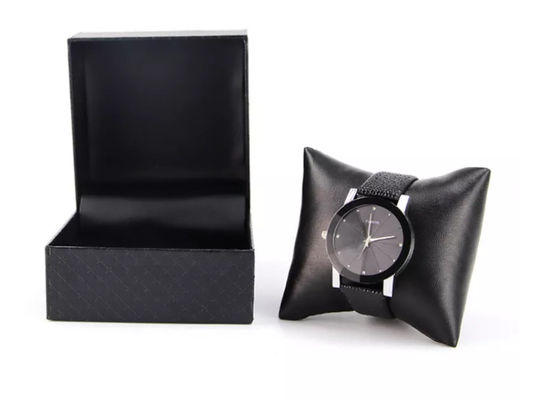 Boîte de montre faite sur commande en cuir d'unité centrale empaquetant la rayure noire élégante