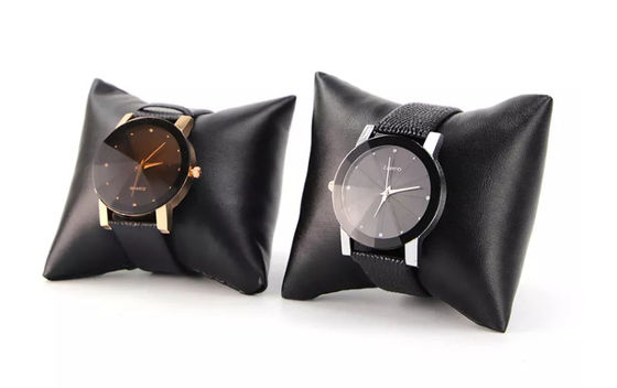 Boîte de montre faite sur commande en cuir d'unité centrale empaquetant la rayure noire élégante