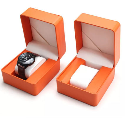 Boîte de rangement en cuir Flip Cover de montre d'unité centrale de coin rond 11X10X7.5cm