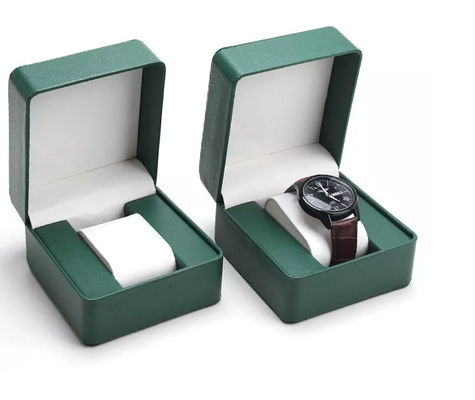 Boîte de rangement en cuir Flip Cover de montre d'unité centrale de coin rond 11X10X7.5cm