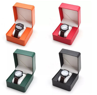 Boîte de rangement en cuir Flip Cover de montre d'unité centrale de coin rond 11X10X7.5cm
