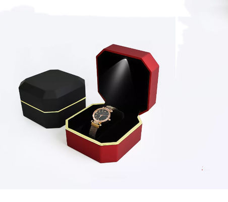 Boîte de montre menée faite main de boîte d'emballage de montre-bracelet d'octogone d'OEM