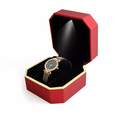 Boîte de montre menée faite main de boîte d'emballage de montre-bracelet d'octogone d'OEM