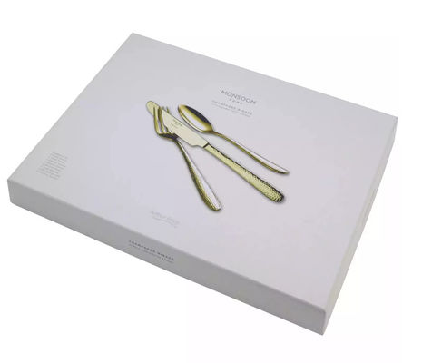 L'emballage de papier de vaisselle de carton enferme dans une boîte le boîte-cadeau recyclable de couverts
