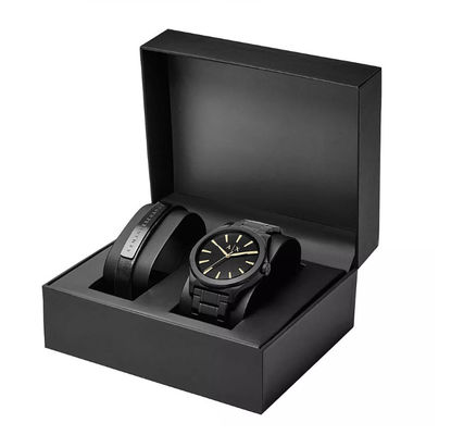 Épaisseur noire ISO9001 de l'emballage 2mm de cadeau de boîte de montre de carton : 2008