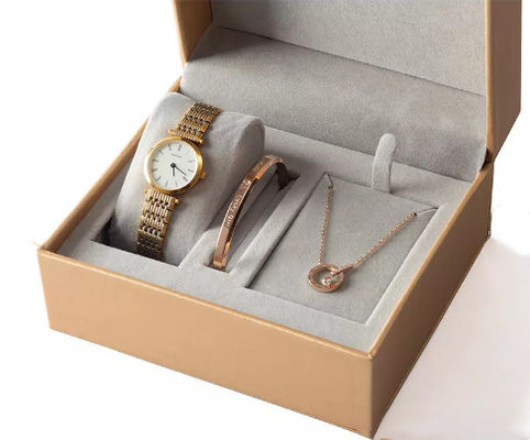 Velours à extrémité élevé 15*13*7.6cm de boîte d'emballage de montre-bracelet de Ruizhuo