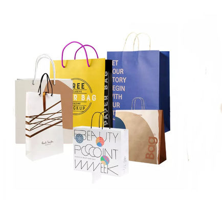 Le cordon de empaquetage à emporter CMYK de sacs à provisions chausse le sac d'habillement
