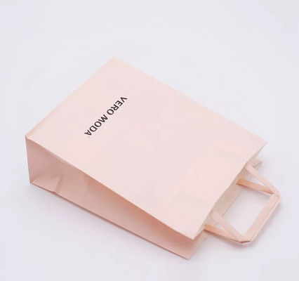 Sac biodégradable ISO9001 de poignée de correction de sac de papier d'emballage de rose d'ODM