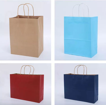Sac de achat d'emballage de cadeau de LOGO Printing Kraft Takeaway Bags biodégradable