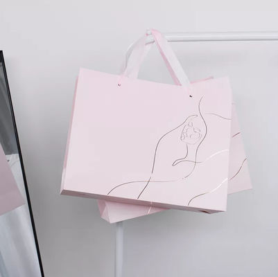 Papier d'emballage a réutilisé le sac à provisions de poignée de cordon de carton de sac de transporteur
