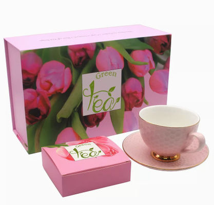 Boîte-cadeau fait main fait sur commande de service à thé de Logo Printed Cardboard Tea Boxes