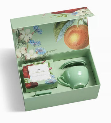 Boîte-cadeau fait main fait sur commande de service à thé de Logo Printed Cardboard Tea Boxes