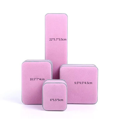 Boîte à bijoux ISO9001 de velours d'OEM Ring Necklace Packaging Box Pink