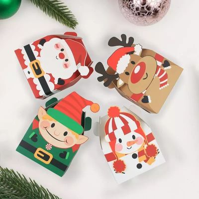 Couleur multi de luxe des boîte-cadeau 10*10*10cm de sucrerie de vacances de carton