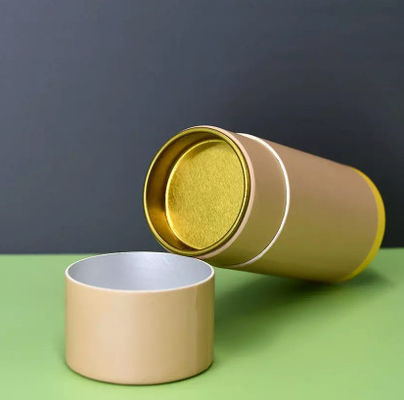 Boîte de empaquetage cylindrique adaptée aux besoins du client de carton avec des couvercles en métal à l'intérieur