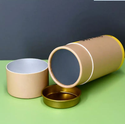 Boîte de empaquetage cylindrique adaptée aux besoins du client de carton avec des couvercles en métal à l'intérieur