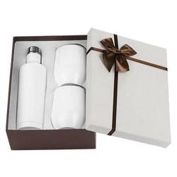 Sublimation isolée d'acier inoxydable sans pied de coffret de cadeau de verre à vin de 500ml 12oz
