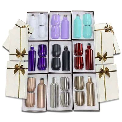 Sublimation isolée d'acier inoxydable sans pied de coffret de cadeau de verre à vin de 500ml 12oz
