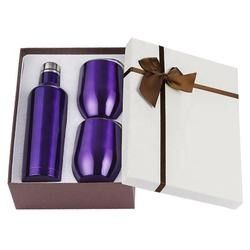 Sublimation isolée d'acier inoxydable sans pied de coffret de cadeau de verre à vin de 500ml 12oz
