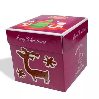 Boîte-cadeau de carton de Noël d'impression offset de CMJN 6 x 3,5 x 3,5 pouces