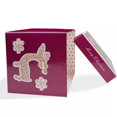 Boîte-cadeau de carton de Noël d'impression offset de CMJN 6 x 3,5 x 3,5 pouces