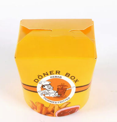 La nourriture à emporter adaptée aux besoins du client par chiche-kebab de la boîte CMYK d'emballage alimentaire de nouille enferme dans une boîte jetable