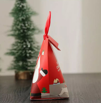 boîte de papier Santa Claus Printing à sucrerie de cadeau de Noël de 6*6*10cm