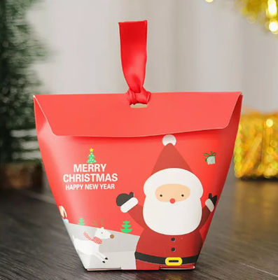 boîte de papier Santa Claus Printing à sucrerie de cadeau de Noël de 6*6*10cm
